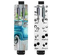 Eslifey Lot de 2 porte-stylos portables Tai Chi Koi en fleurs de cerisier pour 2 ou 3 stylos, bande élastique réglable, amovible, Multicolore 2, 6.1x1.8in/15.4x4.6cm