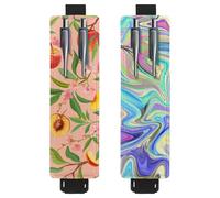 Eslifey Lot de 2 porte-stylos portables Tai Chi Koi en fleurs de cerisier pour 2 ou 3 stylos, bande élastique réglable, amovible, Multi 10., 6.1x1.8in/15.4x4.6cm