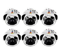 Eslifey Lot de 6 badges ronds de 5,6 cm avec épingle, carlin amusant « I Try to Be Unicorn » pour loisirs créatifs, loisirs créatifs, projets scolaires