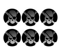 Eslifey Lot de 6 badges ronds de 5,6 cm avec épingle, crâne, cranium, pirate, pour loisirs créatifs, projets scolaires
