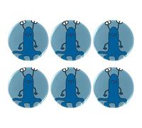 Eslifey Lot de 6 badges ronds de 5,6 cm avec épingle, drôles de dessin animé extraterrestre pour fournitures d'artisanat, loisirs créatifs, projets scolaires