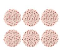 Eslifey Lot de 6 badges ronds de 5,6 cm avec épingle, éléments de pirate roses pour loisirs créatifs, loisirs créatifs, projets scolaires