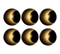 Eslifey Lot de 6 badges ronds de 5,6 cm avec épingle, fond de ciel spatial noir avec éclipse solaire pour fournitures d'artisanat, loisirs créatifs, projets scolaires
