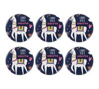 Eslifey Lot de 6 badges ronds de 5,6 cm avec épingle, motif alpaga amusant « I Choose to Be a Unicorn » pour fournitures d'artisanat, loisirs créatifs, projets scolaires