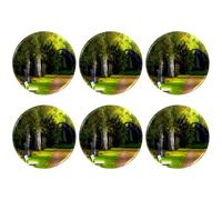 Eslifey Lot de 6 badges ronds de 5,6 cm avec épingle, motif jardin des merveilles vert nature pour loisirs créatifs, loisirs créatifs, projets scolaires