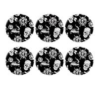 Eslifey Lot de 6 badges ronds de 5,6 cm avec épingle, motif tête de mort nautique de pirate, pour fournitures d'artisanat, loisirs créatifs, projets scolaires