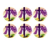 Eslifey Lot de 6 boutons ronds de 5,6 cm avec épingle, semaine sainte. Le temps du carême. Boutons ronds pour loisirs créatifs, loisirs créatifs, projets scolaires
