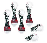 Eslifey Lot de 6 marque-pages magnétiques, camion rouge avec sapin décoré de boules rouges, marque-page en cuir, accessoires pour étudiants, enseignants, lecture