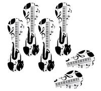 Eslifey Lot de 6 marque-pages magnétiques, instruments de musique jazz, piano, tambour, guitare, marque-page en cuir, accessoires de livre pour étudiants, enseignants, lecture