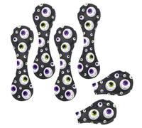 Eslifey Lot de 6 marque-pages magnétiques, motif boules oculaires d'Halloween, marque-page en cuir, accessoires de livre pour étudiants, enseignants, lecture