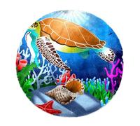 Eslifey Magical Underwater World Tapis rond à poils longs doux et moderne pour salon, chambre à coucher, 60 cm