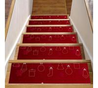 Eslifey Mesa De Trabajo 1 lot de 15 tapis d'escalier antidérapants pour marches en bois, 76,2 x 20,3 cm, avec adhésif réutilisable - Rouge