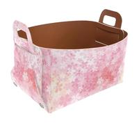 Eslifey Panier de rangement pliable - Petit panier de rangement pliable avec poignées pour étagères, chambre d'enfant, placard, rangement, buanderie - Motif fleurs de cerisier en pleine floraison