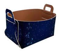 Eslifey Petit panier de rangement pliable 21,6 x 14 x 13 cm - Panier pliable avec poignées pour étagères, chambre d'enfant, placard, rangement, buanderie - Constellations du zodiaque