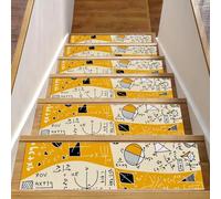 Eslifey Physical Equation Phenomenon Lot de 15 tapis d'escalier d'intérieur antidérapants avec marches d'escalier mathématiques pour marches en bois, 76,2 x 20,3 cm, avec adhésif réutilisable