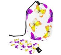 Eslifey Sac à cosmétiques avec cordon de serrage en forme de tonneau, sac de maquillage portable de voyage, coccinelle et fleurs, grande capacité, étanche, sac de toilette multifonctionnel,