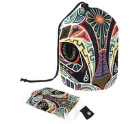 Eslifey Sac à cosmétiques avec cordon de serrage, sac de maquillage portable en forme de tonneau, sac de maquillage de voyage portable, nez d'éléphant, ballons rouges, cœur, grande capacité, étanche,