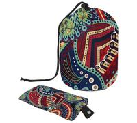 Eslifey Sac à cosmétiques avec cordon de serrage, sac de maquillage portable en forme de tonneau, sac de maquillage de voyage avec flamant rose, anneau d'ancre, motif cœur, grande capacité, étanche,