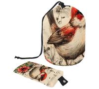 Eslifey Sac à cosmétiques avec cordon de serrage, sac de maquillage portable en forme de tonneau, sac de maquillage de voyage en forme de coccinelle, grande capacité, étanche, sac de toilette