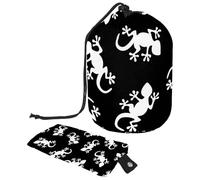 Eslifey Sac à cosmétiques avec cordon de serrage, sac de maquillage portable en forme de tonneau, sac de maquillage de voyage motif salamandre grande capacité, étanche, sac de toilette
