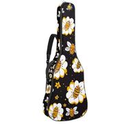 Eslifey Sac de guitare acoustique avec bandoulière réglable Motif abeilles et fleurs 101,6 cm 101,6 cm, multicolore, 42.9x16.9x4.7 in, Organiseur de sac