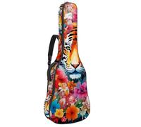 Eslifey Sac de guitare acoustique avec bandoulière réglable Motif éclaboussures colorées Tigre et fleurs 101,6 cm 101,6 cm, multicolore, 42.9x16.9x4.7 in, Organiseur de sac