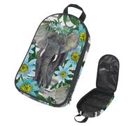 Eslifey Sac de rangement portable pour ustensiles de cuisine de camping, motif fleurs d'éléphant, pour barbecue, camping, ustensiles de cuisine, multicolore 1, 14.7x8.74x2.17in/36x22.2x25.5cm