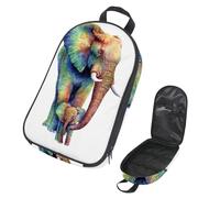 Eslifey Sac de rangement portable pour ustensiles de cuisine de camping, voyage, éléphants arc-en-ciel, pour barbecue, camping, ustensiles de cuisine, multicolore 1, 14.7x8.74x2.17in/36x22.2x25.5cm
