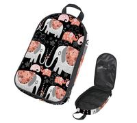 Eslifey Sac de rangement portable pour ustensiles de cuisine de camping, voyage, motif éléphants, pour barbecue, camping, ustensiles de cuisine, multicolore 2, 14.7x8.74x2.17in/36x22.2x25.5cm