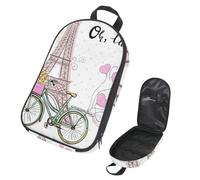 Eslifey Sac de rangement pour ustensiles de cuisine de camping, voyage, tour Eiffel Paris et vélo avec ballons, sac de rangement portable pour barbecue, camping, ustensiles de cuisine