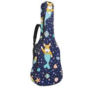 Eslifey Sac de transport pour guitare acoustique avec motif chien Corgi amusant avec sirène étoiles et bandoulière réglable 101,6 cm, 104,1 cm, 106,7 cm, multicolore 1, 42.9x16.9x4.7 in, Organiseur de