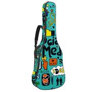 Eslifey Sac de transport pour guitare acoustique, médias sociaux et médias sociaux, bandoulière réglable, 101,6 cm, 104,1 cm, 106,7 cm, multicolore 1, 42.9x16.9x4.7 in, Organiseur de sac