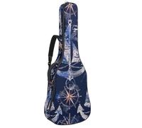 Eslifey Sac de transport pour guitare acoustique, motif ancre, boussole, voilier avec bandoulière réglable, 101,6 cm, 104,1 cm, 106,7 cm, multicolore, 42.9x16.9x4.7 in, Organiseur de sac