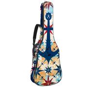 Eslifey Sac de transport pour guitare acoustique, motif ancre de mer, boussole, bandoulière réglable, 101,6 cm, 104,1 cm, 106,7 cm, multicolore, 42.9x16.9x4.7 in, Organiseur de sac