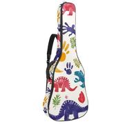 Eslifey Sac de transport pour guitare acoustique - Motif dinosaure coloré et empreinte de pied - Bandoulière réglable - 101,6 cm - 101,6 cm - 106,7 cm, multicolore, 42.9x16.9x4.7 in, Organiseur de sac