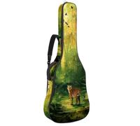 Eslifey Sac de transport pour guitare acoustique, motif tigre de forêt, papillon, bandoulière réglable, 101,6 cm, 101,6 cm, 106,7 cm, multicolore, 42.9x16.9x4.7 in, Organiseur de sac
