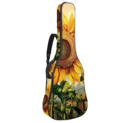Eslifey Sac de transport pour guitare acoustique, motif tournesol d'été, bandoulière réglable, 101,6 cm, 104,1 cm, 106,7 cm, multicolore, 42.9x16.9x4.7 in, Organiseur de sac