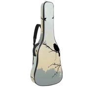 Eslifey Sac de transport pour guitare acoustique, peinture silhouette d'oiseaux, bandoulière réglable, 101,6 cm, 104,1 cm, 106,7 cm, multicolore, 42.9x16.9x4.7 in, Organiseur de sac
