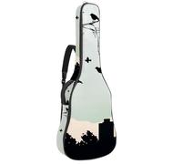 Eslifey Sac de transport pour guitare acoustique - Silhouette d'oiseaux - Bandoulière réglable - 101,6 cm - 101,6 cm - 106,7 cm, multicolore, 42.9x16.9x4.7 in, Organiseur de sac