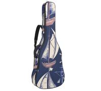 Eslifey Sac de transport pour guitare acoustique, voilier, ancre, boussole, bandoulière réglable, 101,6 cm, 104,1 cm, 106,7 cm, multicolore, 42.9x16.9x4.7 in, Organiseur de sac