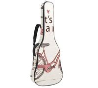 Eslifey Sac de transport vintage pour guitare acoustique Let's Go for a Ride Bicycle avec bandoulière réglable 101,6 cm, 104,1 cm, 106,7 cm, multicolore 1, 42.9x16.9x4.7 in, Organiseur de sac