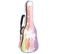 Eslifey Sac pour guitare acoustique coloré arc-en-ciel blanc licorne cheval étoiles bandoulière réglable 101,6 cm 101,6 cm, multicolore 1, 42.9x16.9x4.7 in, Organiseur de sac
