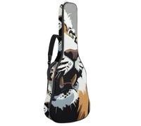 Eslifey Sac pour guitare acoustique - Tigre - Dents - Sangle d'épaule réglable - 101,6 cm - 104 - 106,7 cm, multicolore 1, 42.9x16.9x4.7 in, Organiseur de sac
