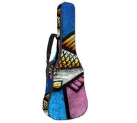 Eslifey Sac pour guitare acoustique - Tigre - Dents - Sangle d'épaule réglable - 101,6 cm - 104 - 106,7 cm, Multicolore 10., 42.9x16.9x4.7 in, Organiseur de sac