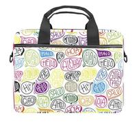 Eslifey Sacoche à bandoulière pour ordinateur portable avec poignée et sangle Motif feuilles tropicales Noir/vert 33 et 14", Multicolore 7, 11x14.5x1.2in /28x36.8x3 cm