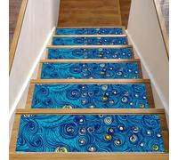 Eslifey Sky Full of Wonderful Stars Shine Magic Night - Lot de 15 tapis d'escalier antidérapants pour marches en bois, 76,2 x 20,3 cm, pour chiens, enfants, personnes âgées avec adhésif réutilisable