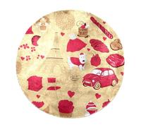 Eslifey Tapis à poils longs doux et moelleux pour salon, chambre à coucher, chambre d'enfant - 80 cm - Rouge Paris Elemens