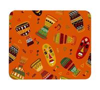 Eslifey Tapis de souris confortable Afrique indienne tribal orange tapis de souris de bureau 21 x 25 cm, base en caoutchouc antidérapant, améliore la vitesse et la précision