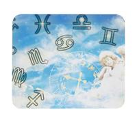 Eslifey Tapis de souris confortable Astrologie Zodiaque Horoscope Constellation Tapis de souris de bureau 21 x 25 cm Base en caoutchouc antidérapant Améliore la vitesse et la précision