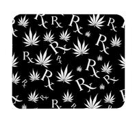 Eslifey Tapis de souris confortable noir et blanc feuille de mauvaises herbes et symbole de prescription tapis de souris de bureau 21 x 25 cm, base en caoutchouc antidérapant, améliore la vitesse et